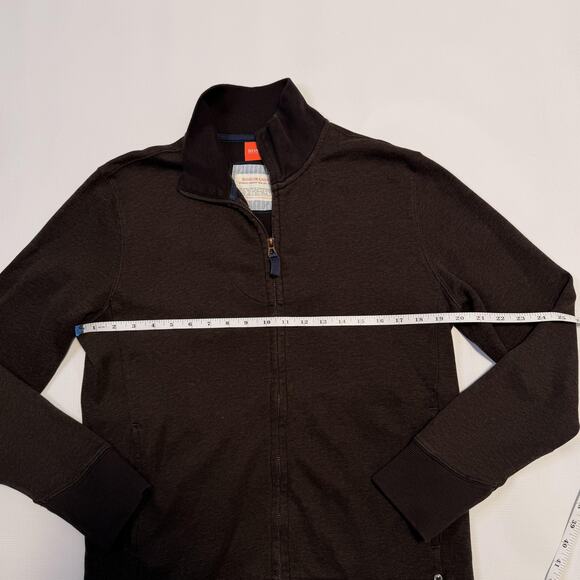 BOSS Orange Sweatshirt Mens Medium Brown Full Zip Stand Collar Rib Cuffs Knit - Picture 5 of 13